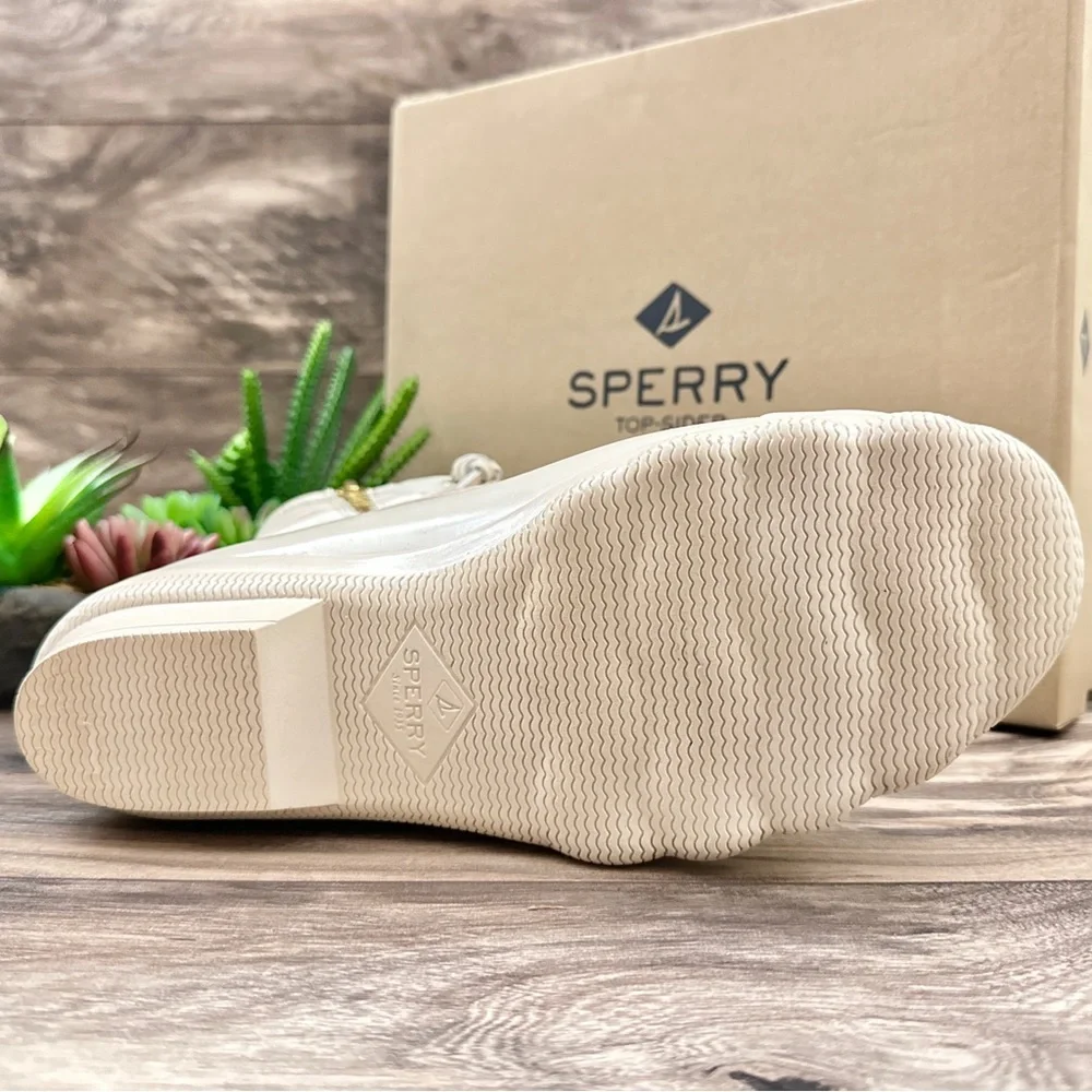 NIB Sperry Syren Gulf Playa Tan Striped Geometric Waterproof Duck Rain Boots - Picture 10 of 15